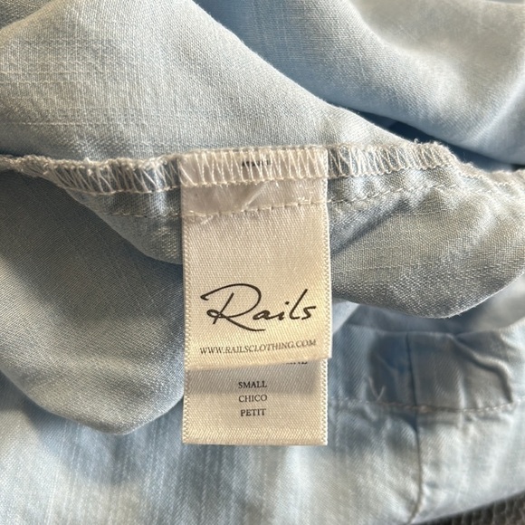 RAILS Chambray V Neck Sleeveless Racerback Tie Waist Dress Sz S - Picture 10 of 12